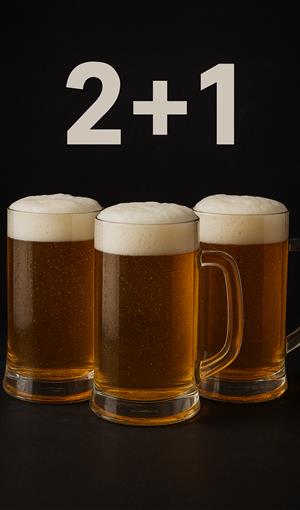 Каждую среду и четверг берите две кружки пенного, а третью получайте в подарок!